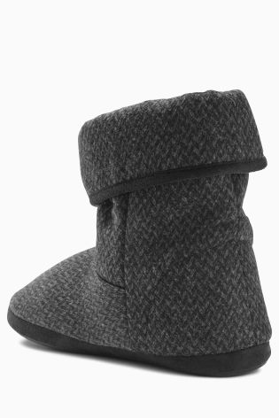 Grey Chevron Knitted Boot